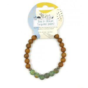 Bracelet Bois et Turquoise 8mm